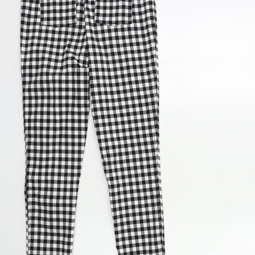 Select Womens Black Check  Trousers  Size 10 L28 in