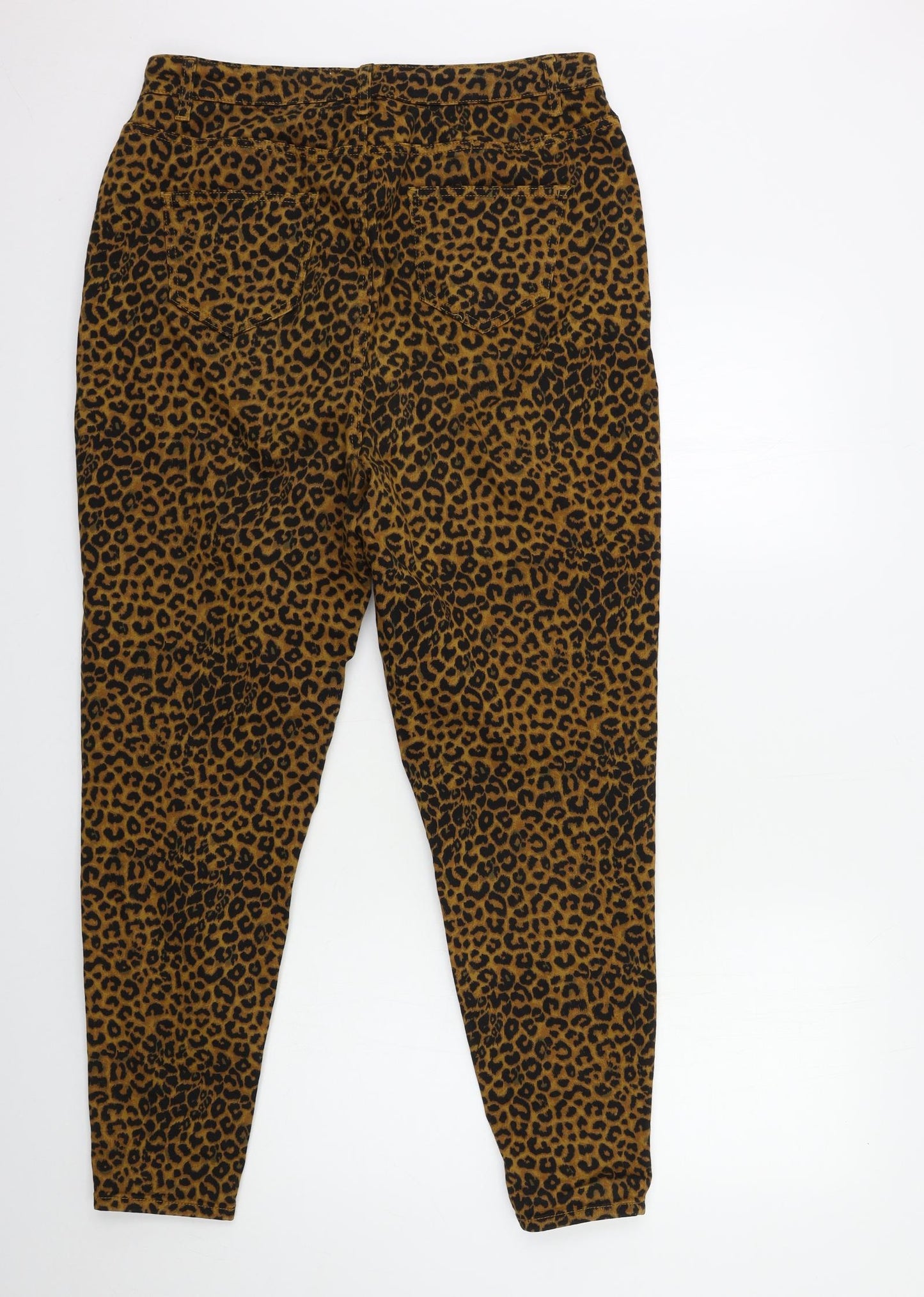 New Look Womens Brown Animal Print Denim Skinny Jeans Size 18 L27 in
