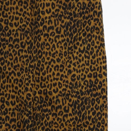 New Look Womens Brown Animal Print Denim Skinny Jeans Size 18 L27 in