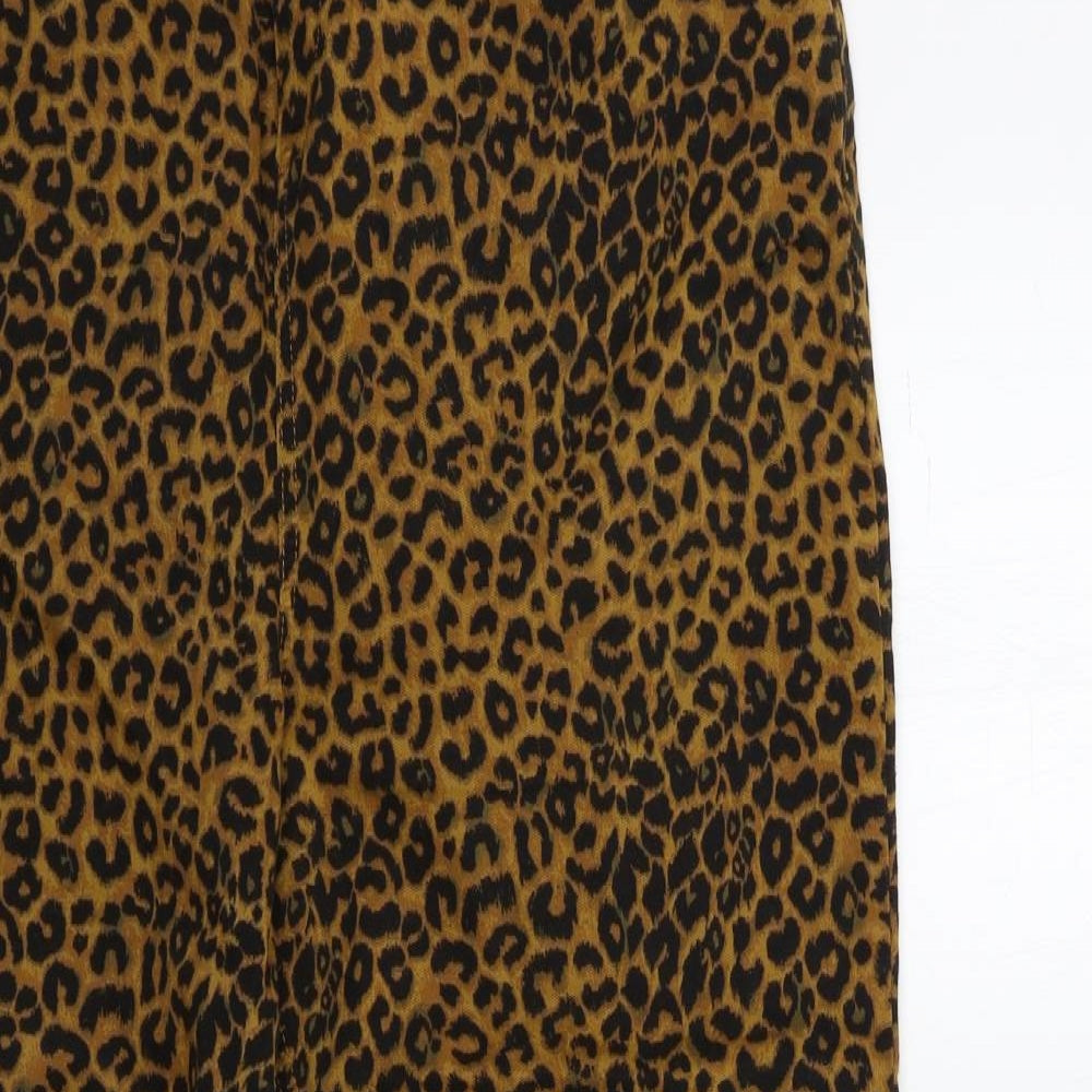New Look Womens Brown Animal Print Denim Skinny Jeans Size 18 L27 in
