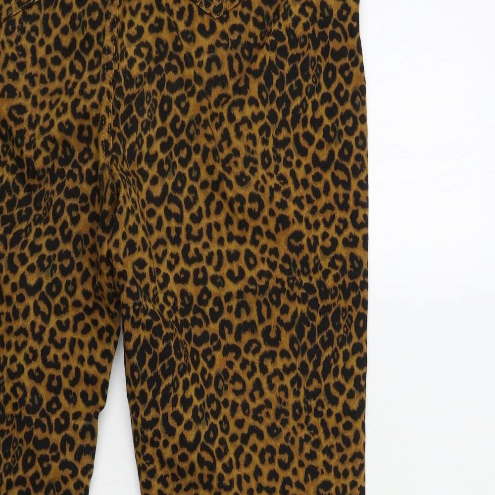 New Look Womens Brown Animal Print Denim Skinny Jeans Size 18 L27 in