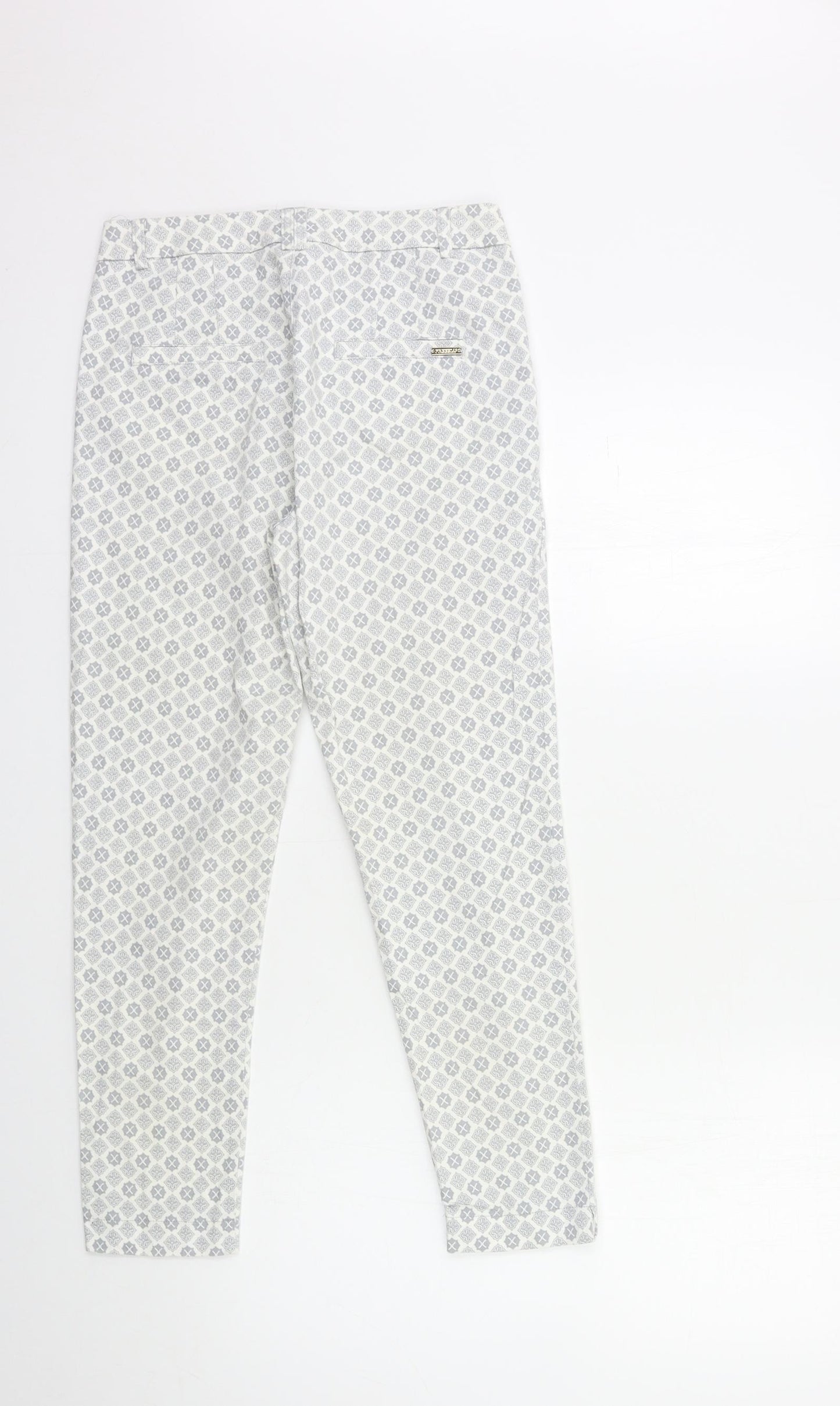 Freesia Womens Grey Geometric  Trousers  Size S L25 in