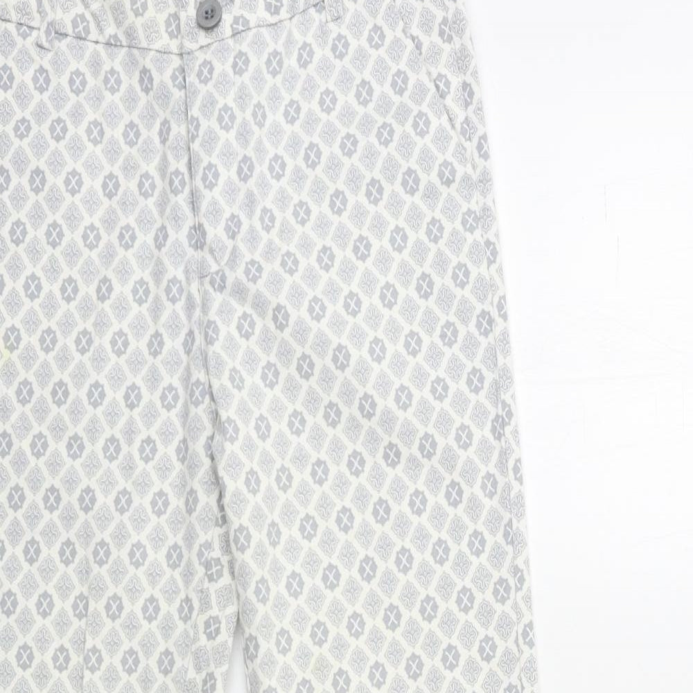 Freesia Womens Grey Geometric  Trousers  Size S L25 in