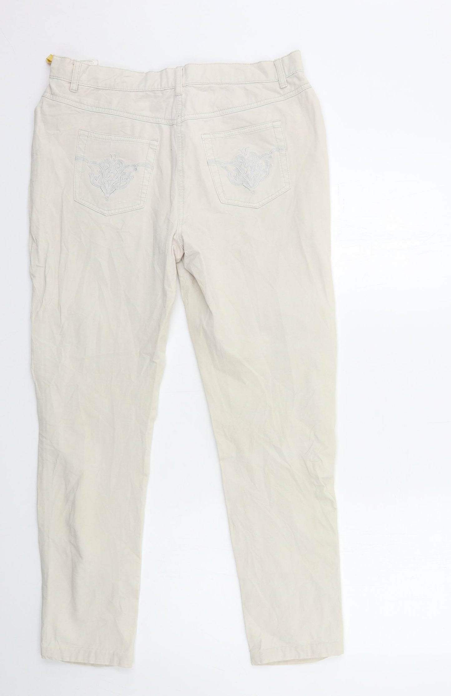 CARMELA Womens Beige   Trousers  Size 12 L29 in