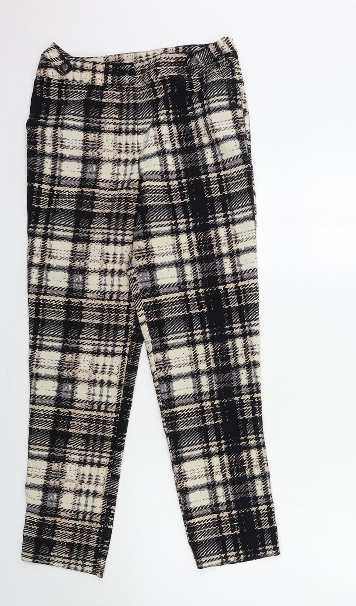 Topshop Womens Black Geometric  Trousers  Size 10 L28 in