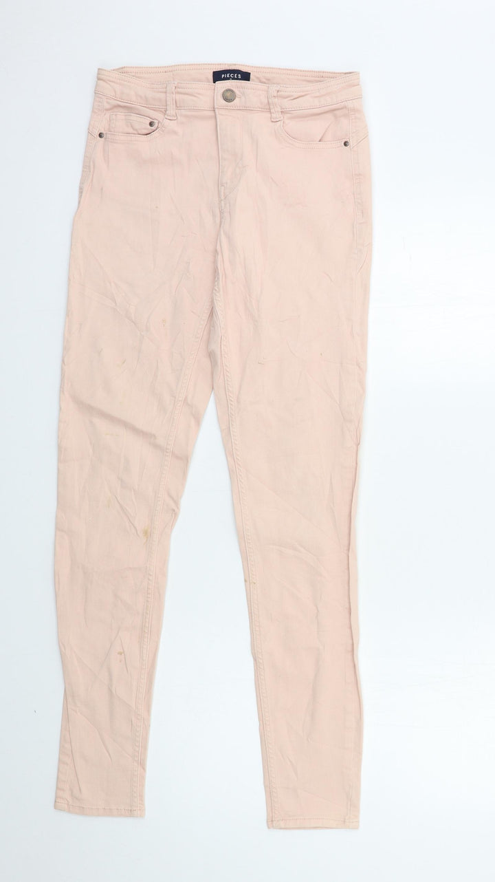 Pieces Womens Pink  Denim Skinny Jeans Size M L30 in