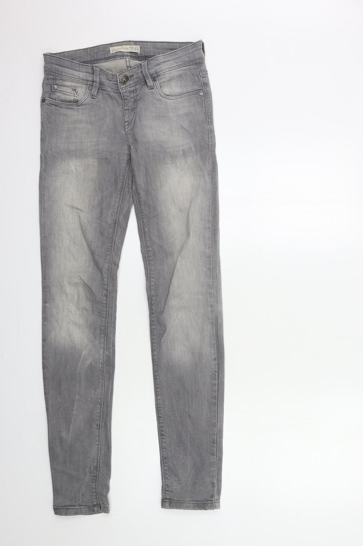 Preworn Womens Grey  Denim Skinny Jeans Size 8 L32 in