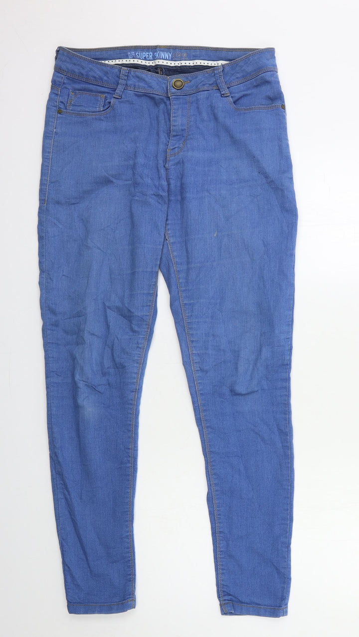 Denim & Co. Womens Blue Denim Skinny Jeans Size 12 L29 in