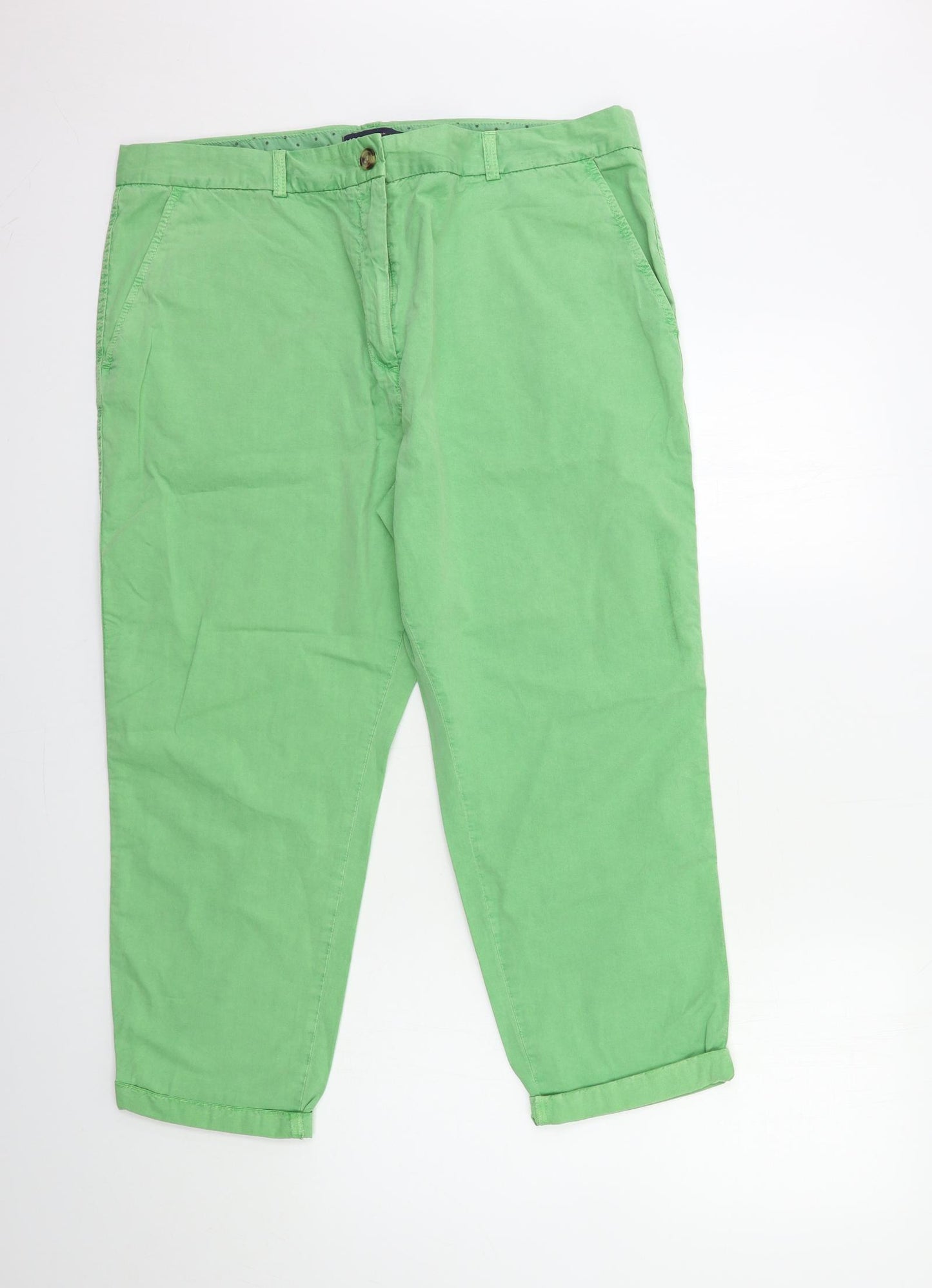NEXT Womens Green   Chino Trousers Size 18 L25 in
