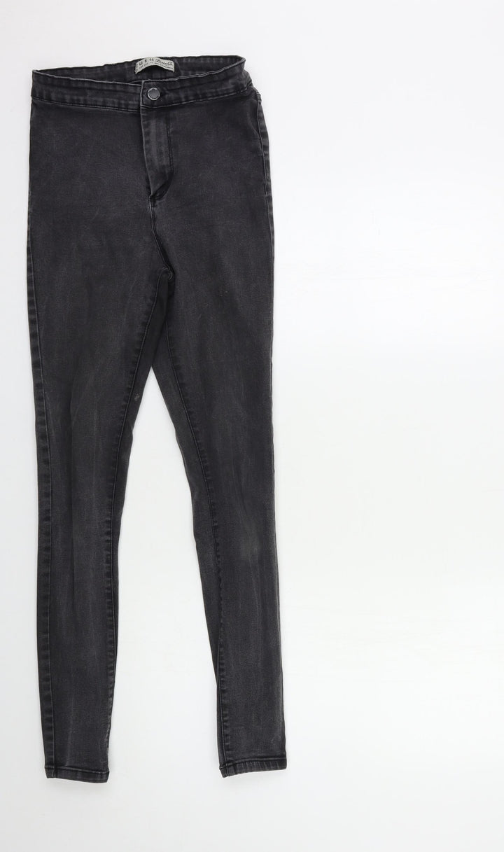 Denim & Co. Womens Grey Denim Skinny Jeans Size 12 L28 in