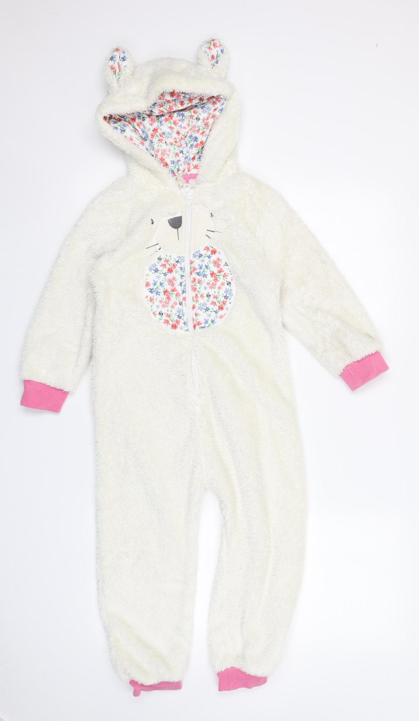 NEXT Girls White Solid Fleece Top One Piece Size 5 Years