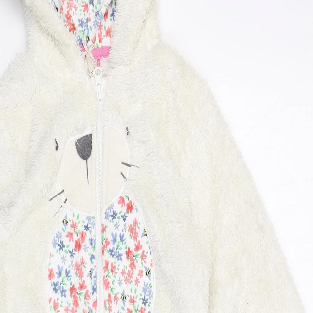 NEXT Girls White Solid Fleece Top One Piece Size 5 Years