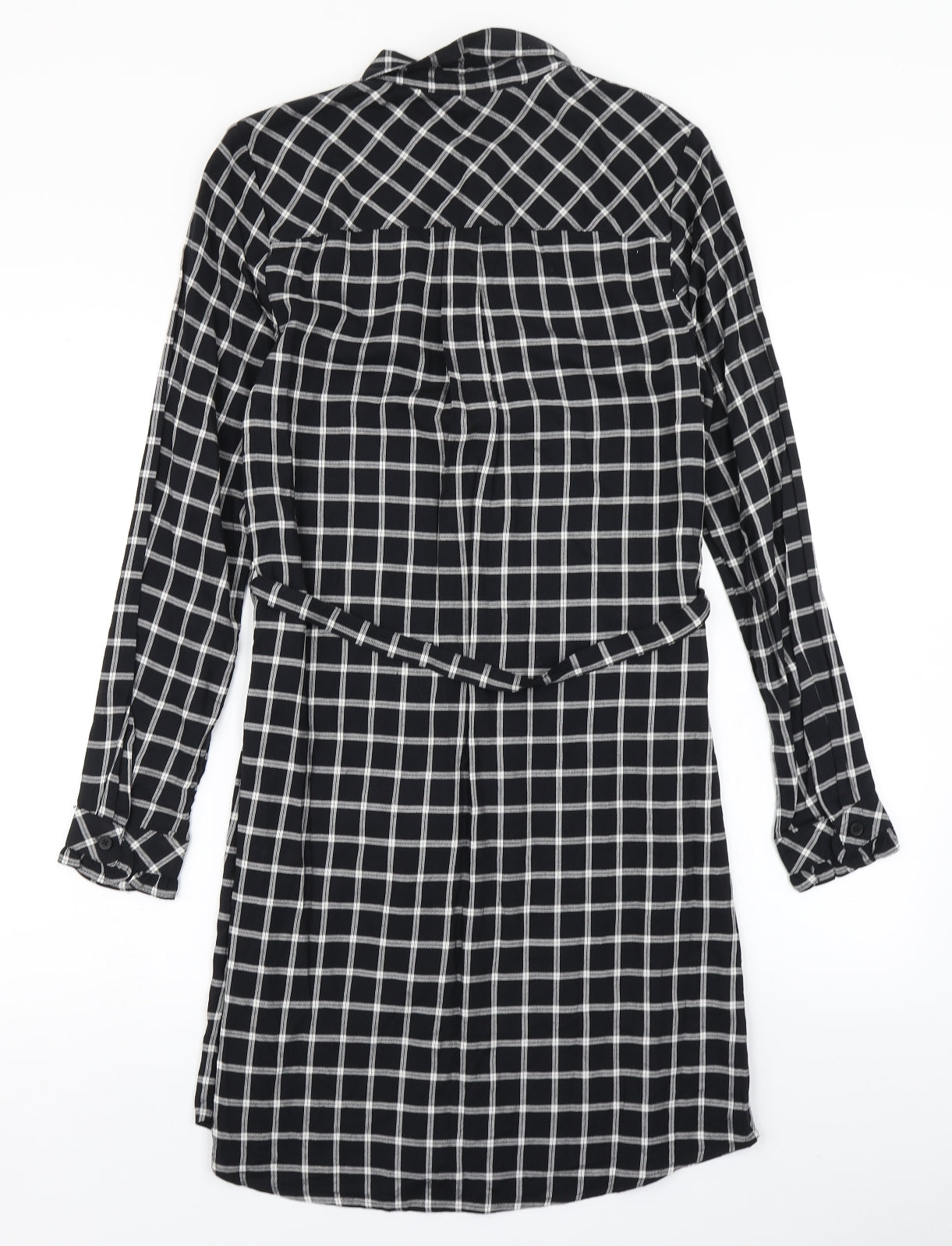 F&F Womens Black Check  Shirt Dress  Size 8