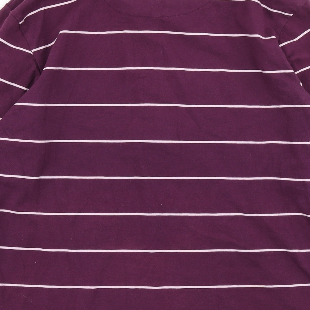 Tottie Womens Purple Striped  Basic Polo Size XL