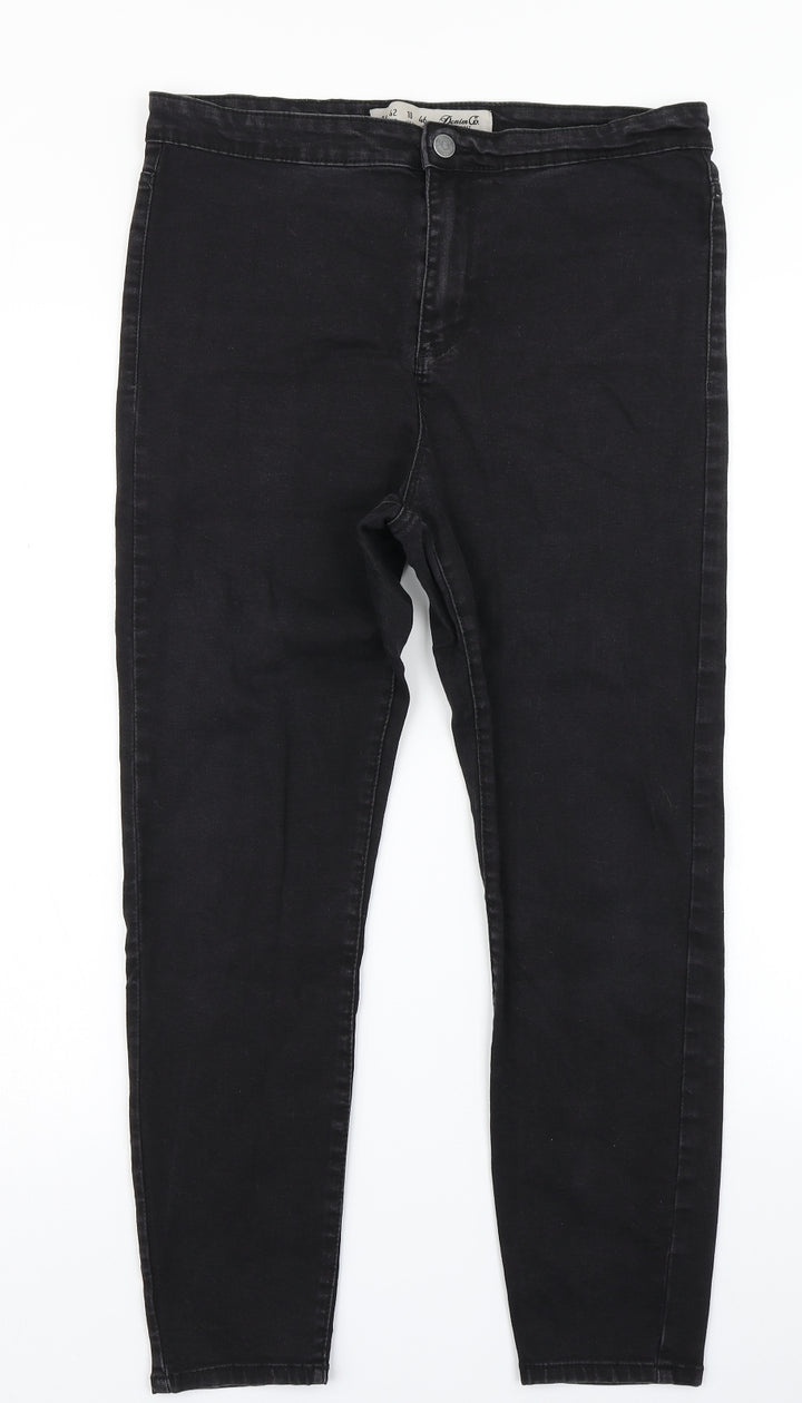 Denim Co Womens Black Denim Skinny Jeans Size 14 L24 in