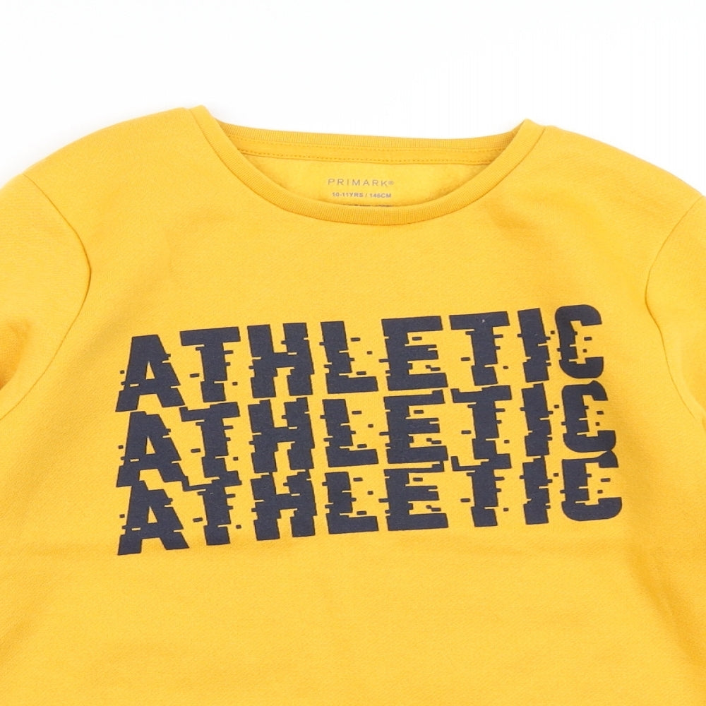 Primark Boys Yellow   Pullover Sweatshirt Size 10-11 Years