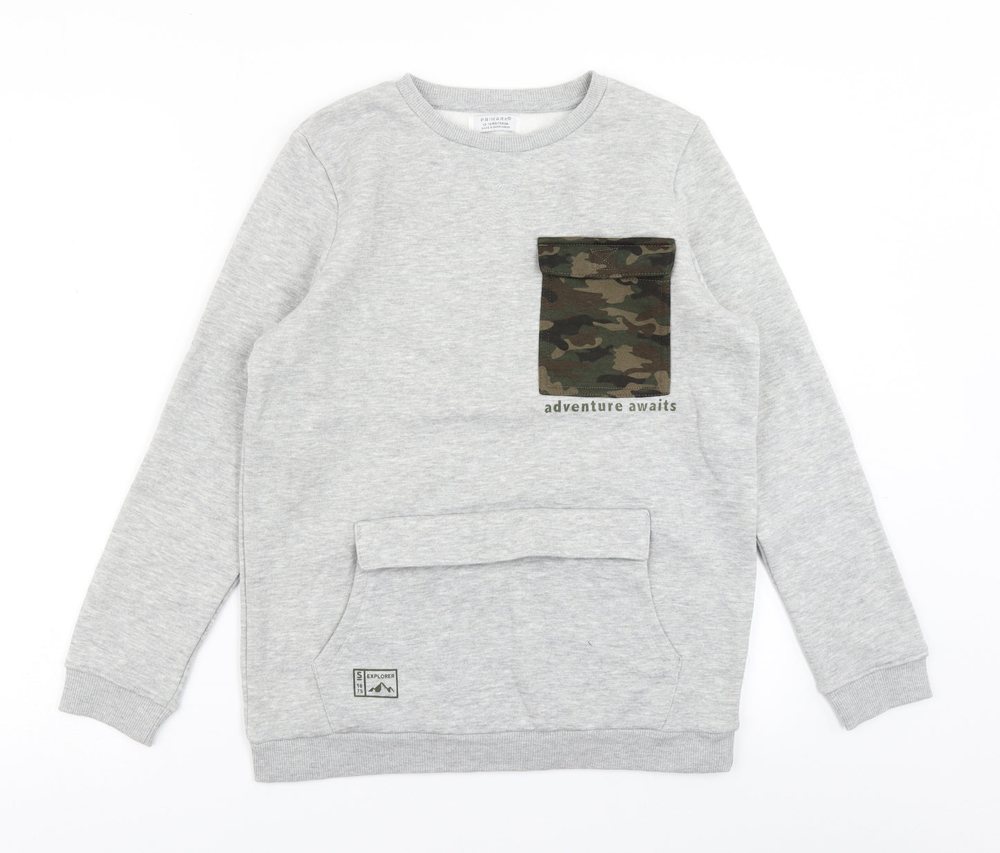 Primark Boys Grey   Pullover Sweatshirt Size 12-13 Years