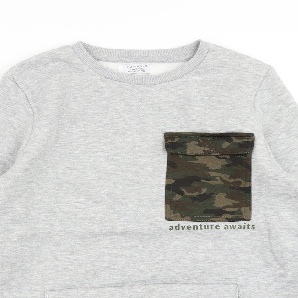 Primark Boys Grey   Pullover Sweatshirt Size 12-13 Years