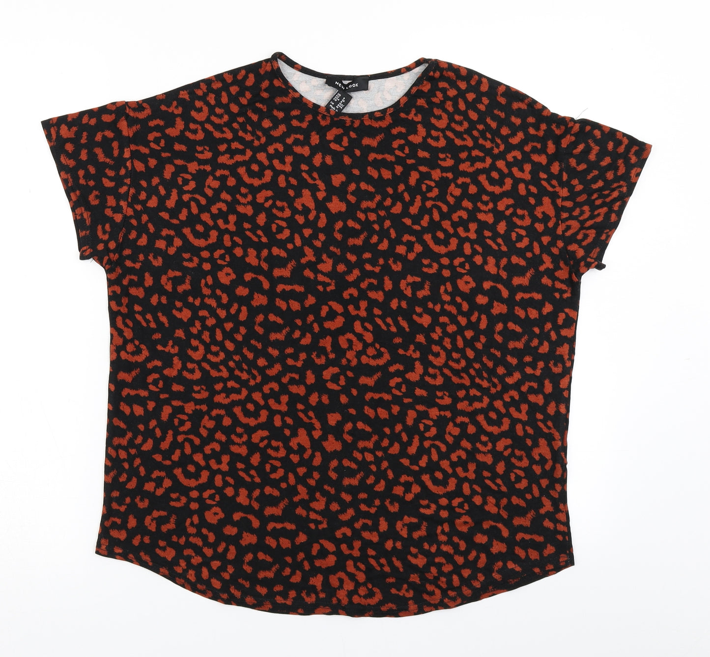 New Look Womens Brown Animal Print  Basic T-Shirt Size 8