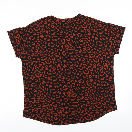 New Look Womens Brown Animal Print  Basic T-Shirt Size 8