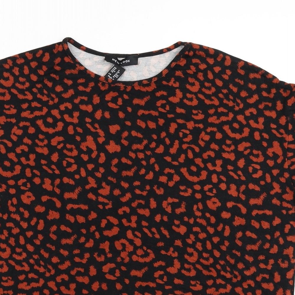 New Look Womens Brown Animal Print  Basic T-Shirt Size 8