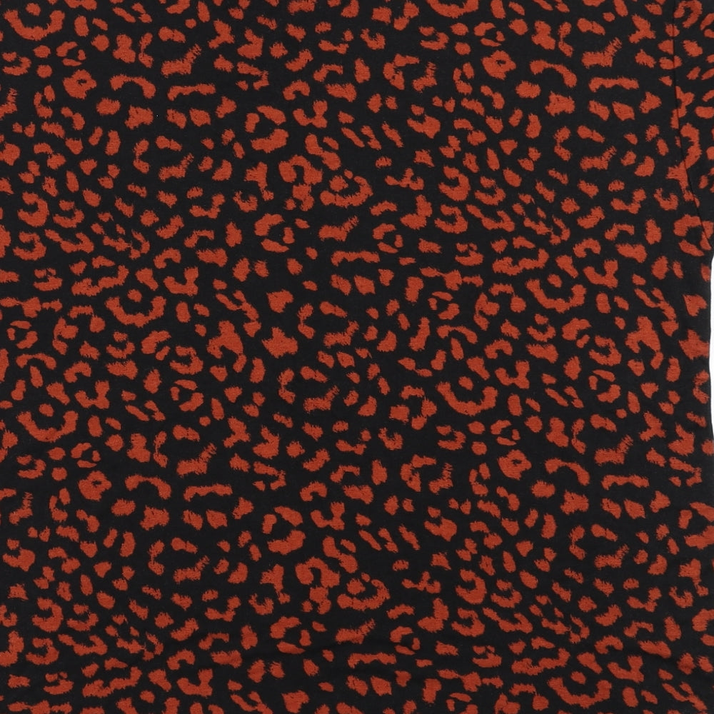 New Look Womens Brown Animal Print  Basic T-Shirt Size 8