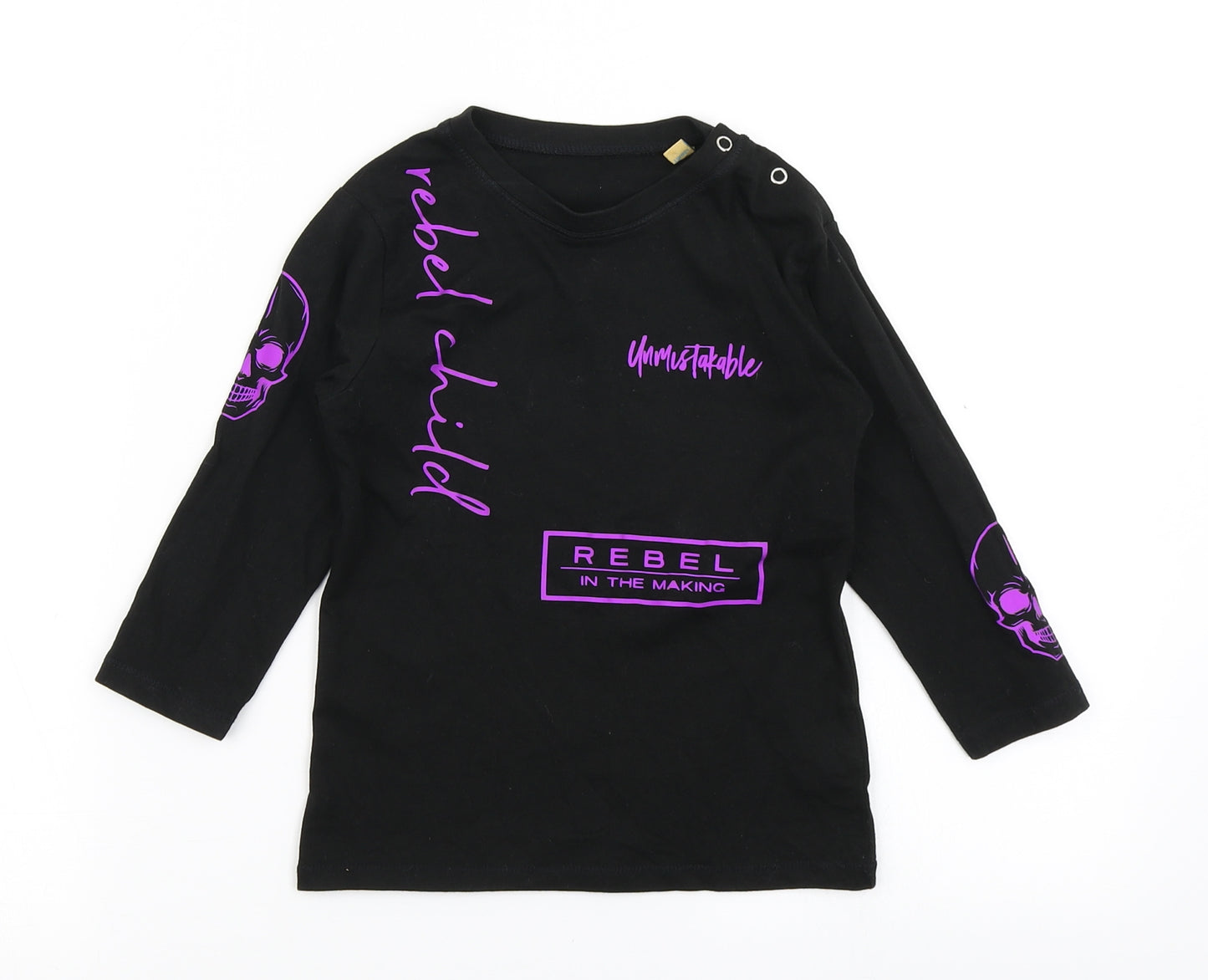 Larkwood Girls Black   Basic T-Shirt Size 2-3 Years
