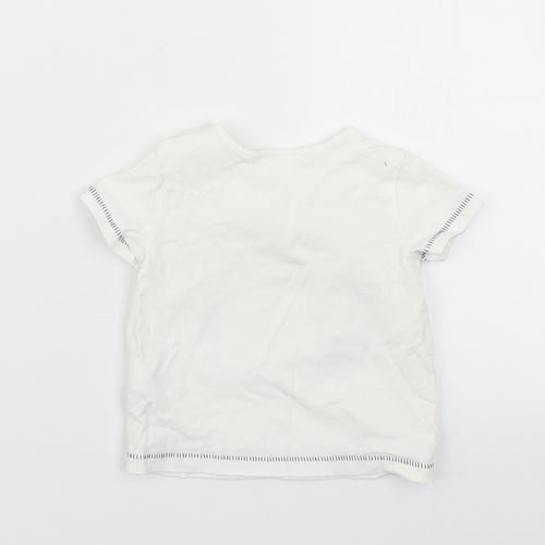 NEXT Baby White   Basic T-Shirt Size 0-3 Months  - elephant