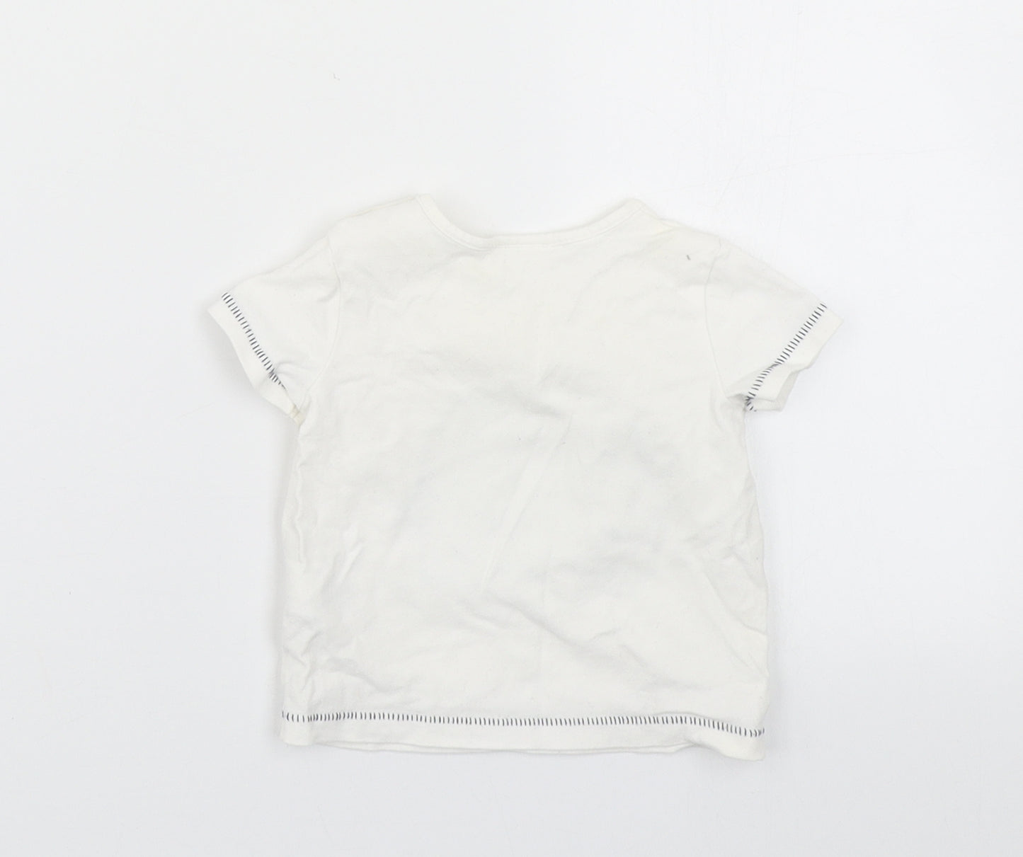 NEXT Baby White   Basic T-Shirt Size 0-3 Months  - elephant