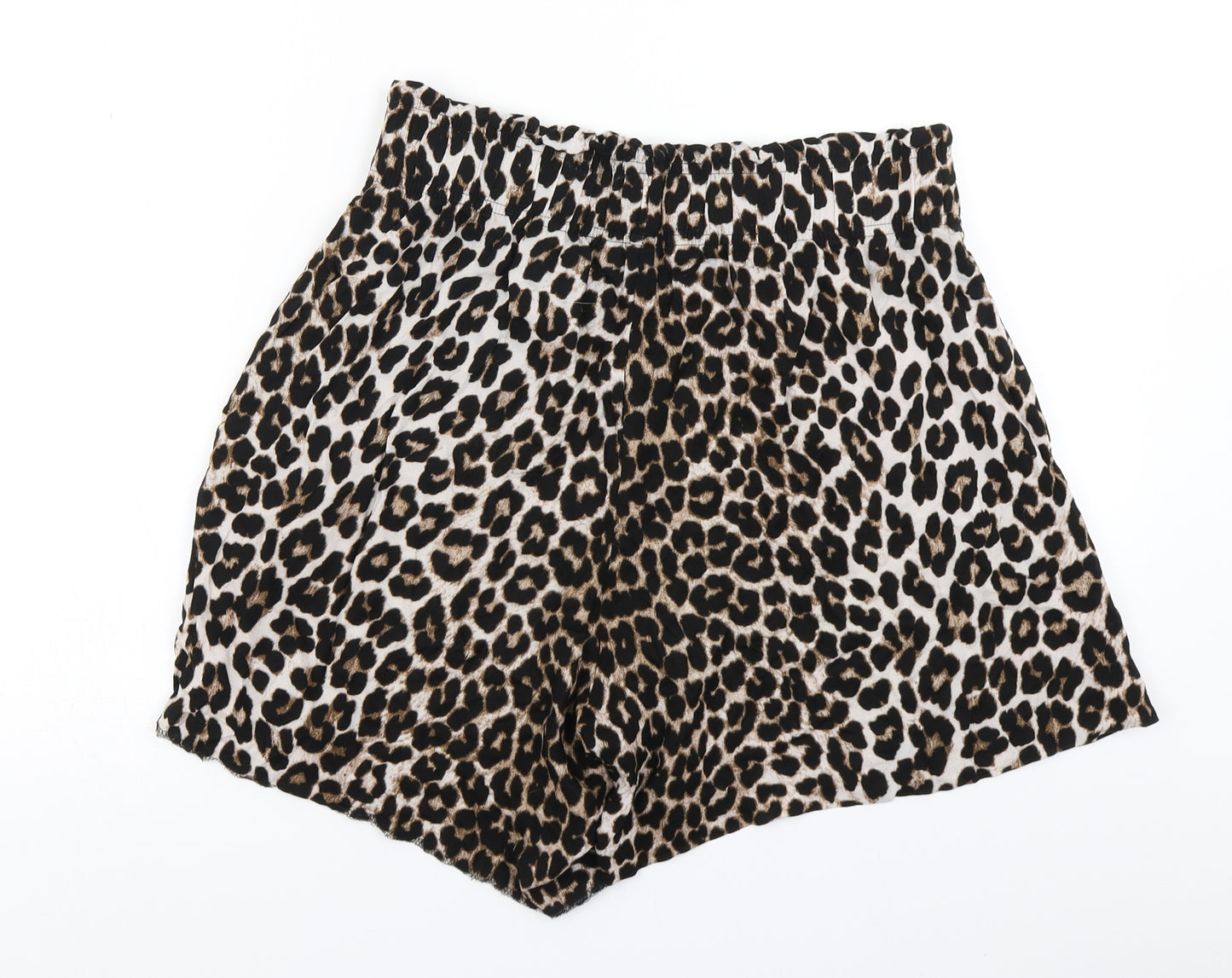 H&M Womens Brown Animal Print  Mom Shorts Size M