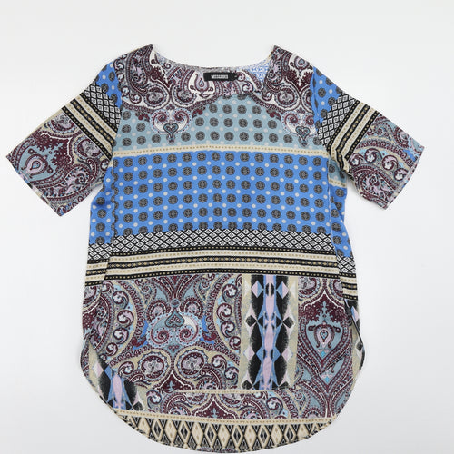 Missguided Womens Blue Paisley  Basic Blouse Size 8