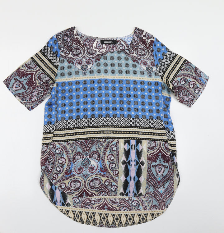 Missguided Womens Blue Paisley  Basic Blouse Size 8