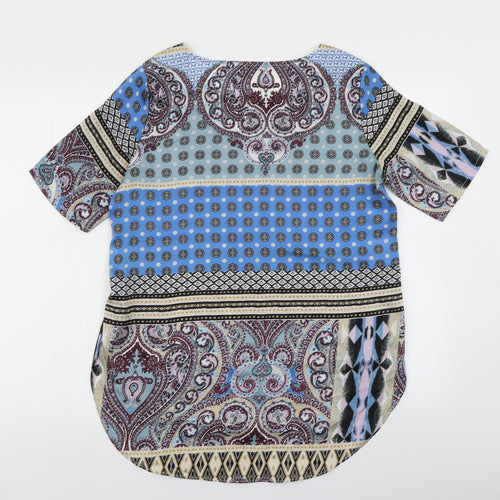 Missguided Womens Blue Paisley  Basic Blouse Size 8