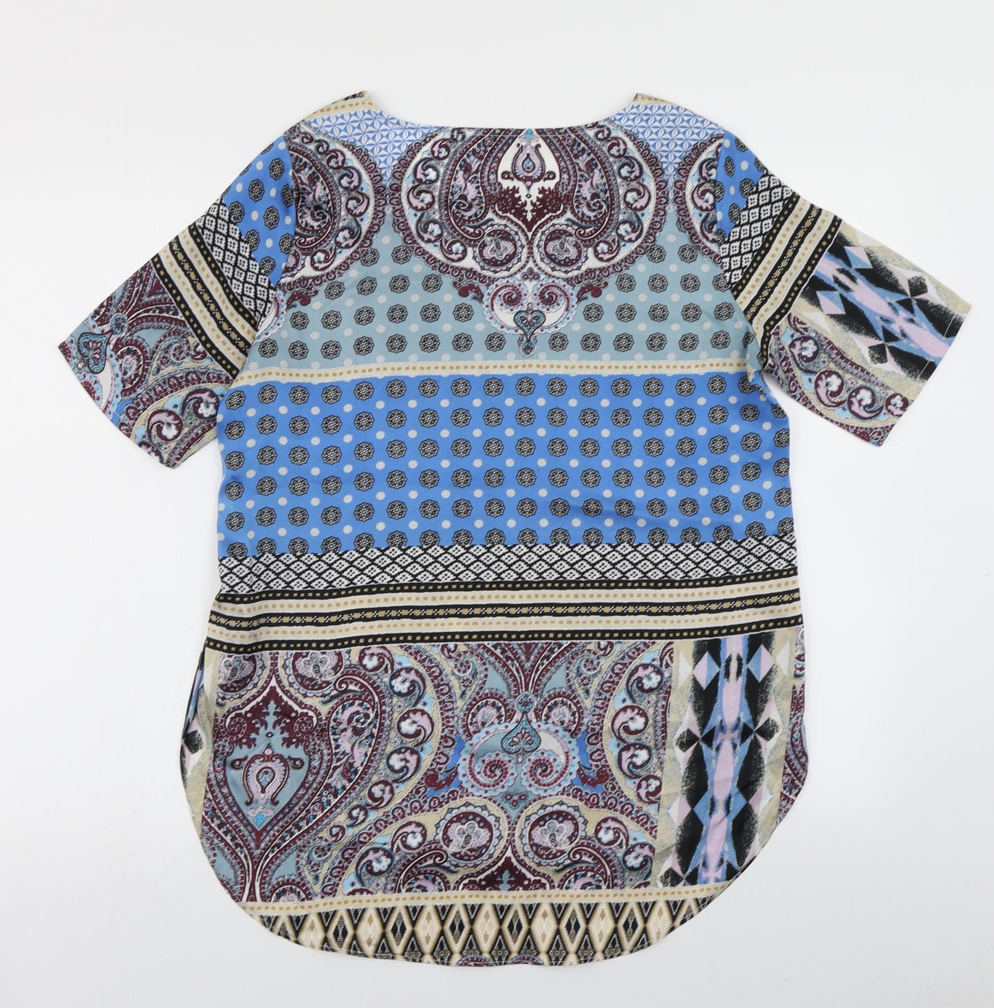 Missguided Womens Blue Paisley  Basic Blouse Size 8