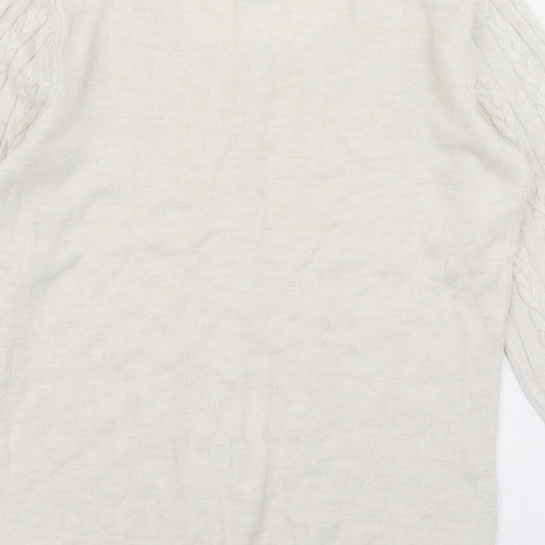 H&M Womens White  Knit Pullover Jumper Size XS