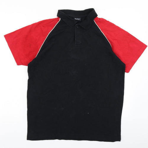Kariban Mens Black Colourblock   Polo Size L
