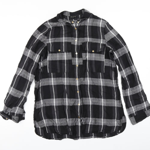 River Island Womens Black Check  Basic Blouse Size 6