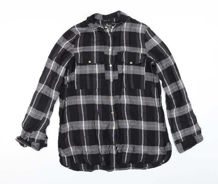 River Island Womens Black Check  Basic Blouse Size 6