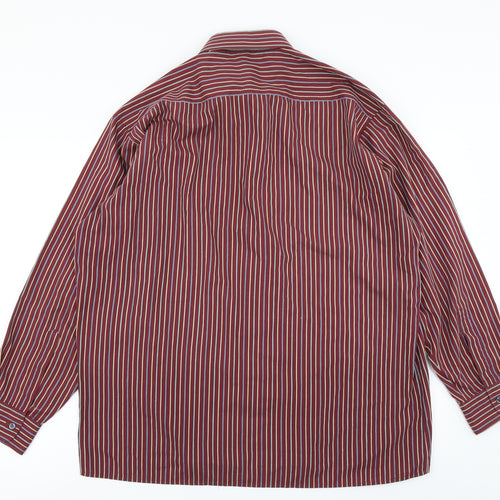 Peter England Mens Red Striped   Dress Shirt Size 16.5