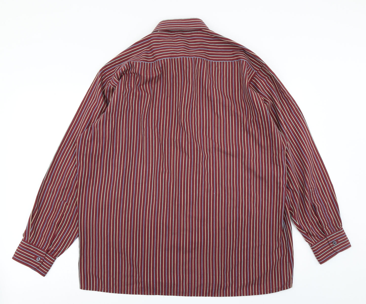 Peter England Mens Red Striped   Dress Shirt Size 16.5