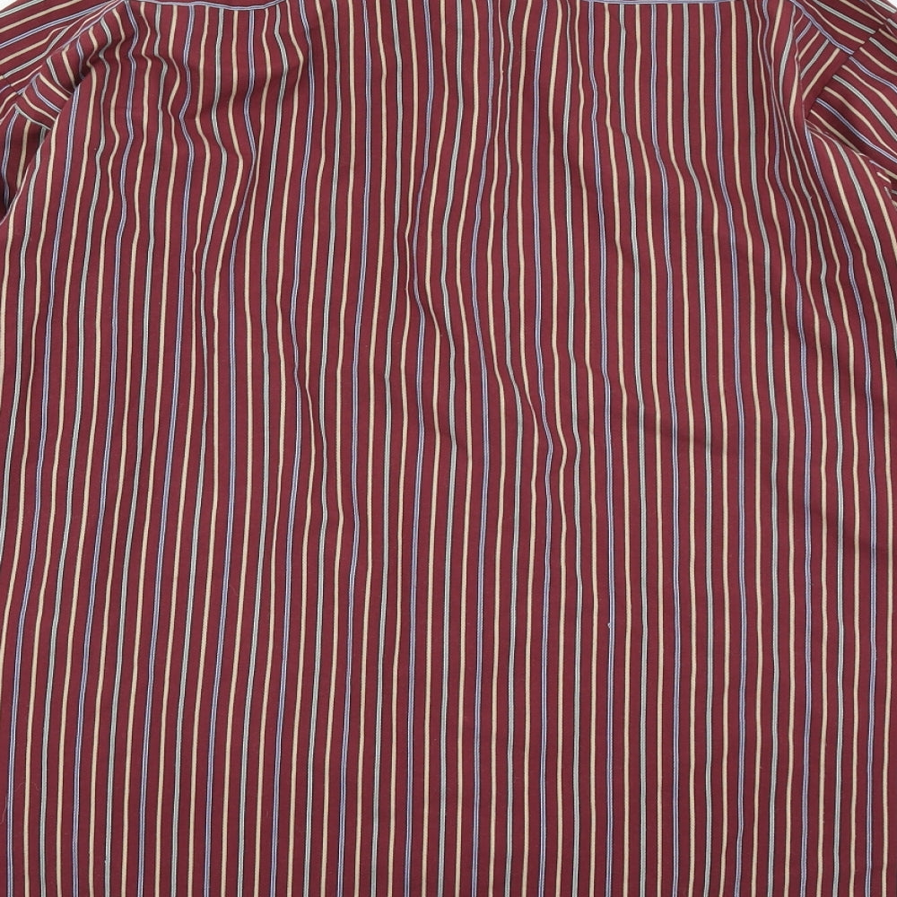 Peter England Mens Red Striped   Dress Shirt Size 16.5