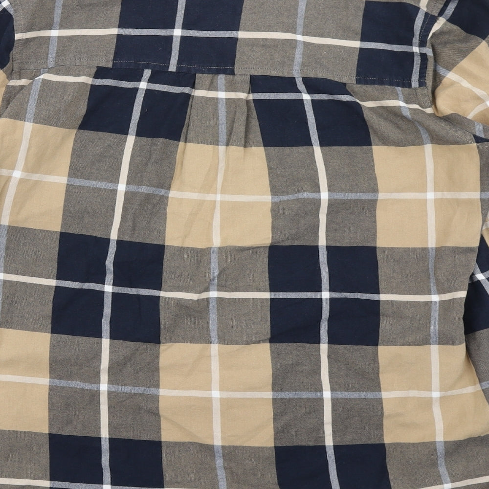 NEXT Womens Brown Plaid  Basic Button-Up Size 16