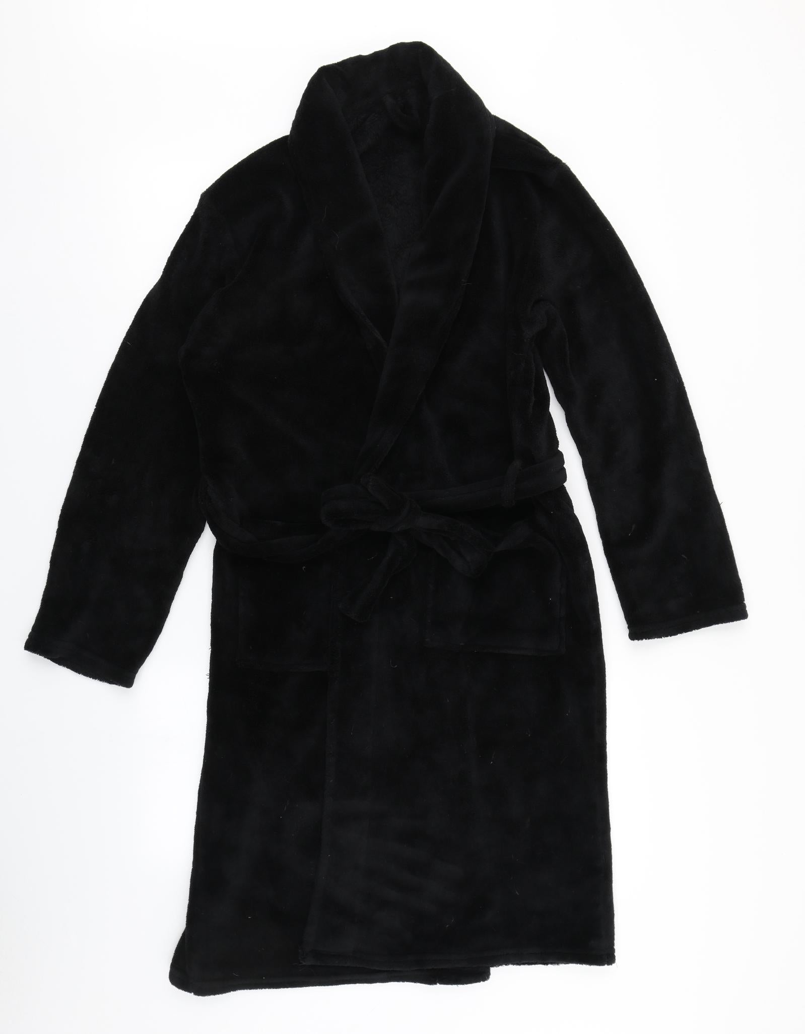 George Mens Black Solid Robe Size S – Preworn