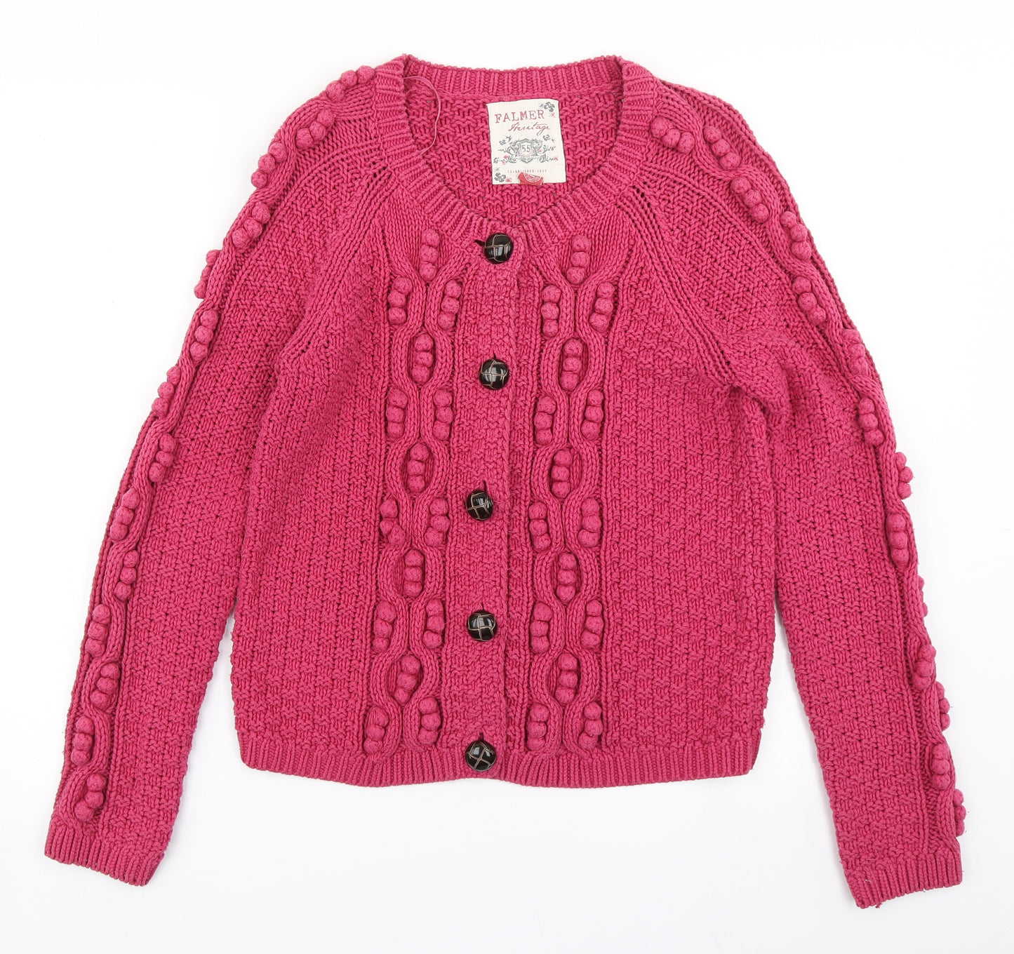 Falmer Womens Pink  Knit Cardigan Jumper Size 12