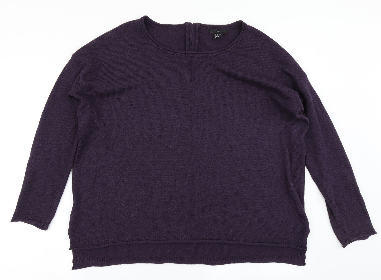 H&M Womens Purple  Knit Pullover Jumper Size L