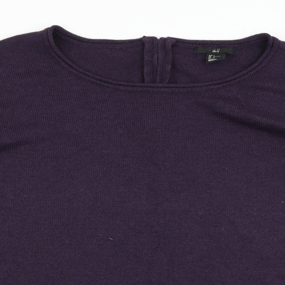 H&M Womens Purple  Knit Pullover Jumper Size L