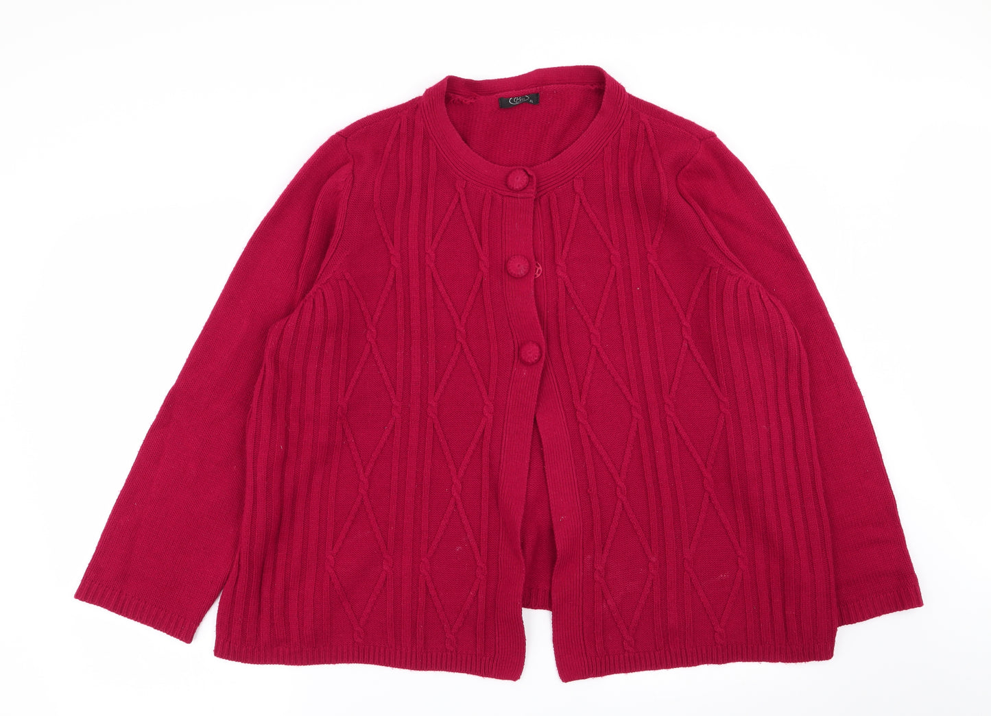 BM Womens Red   Cardigan Jumper Size XL