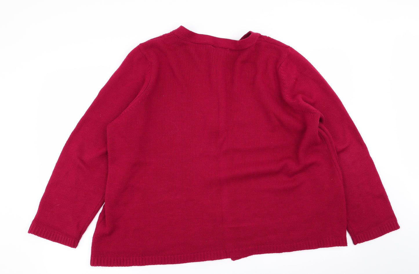 BM Womens Red   Cardigan Jumper Size XL