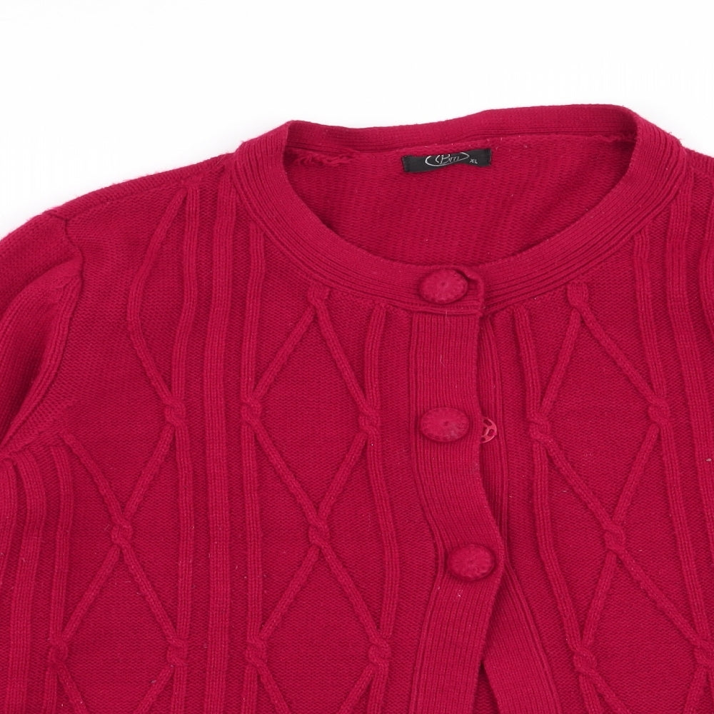 BM Womens Red   Cardigan Jumper Size XL