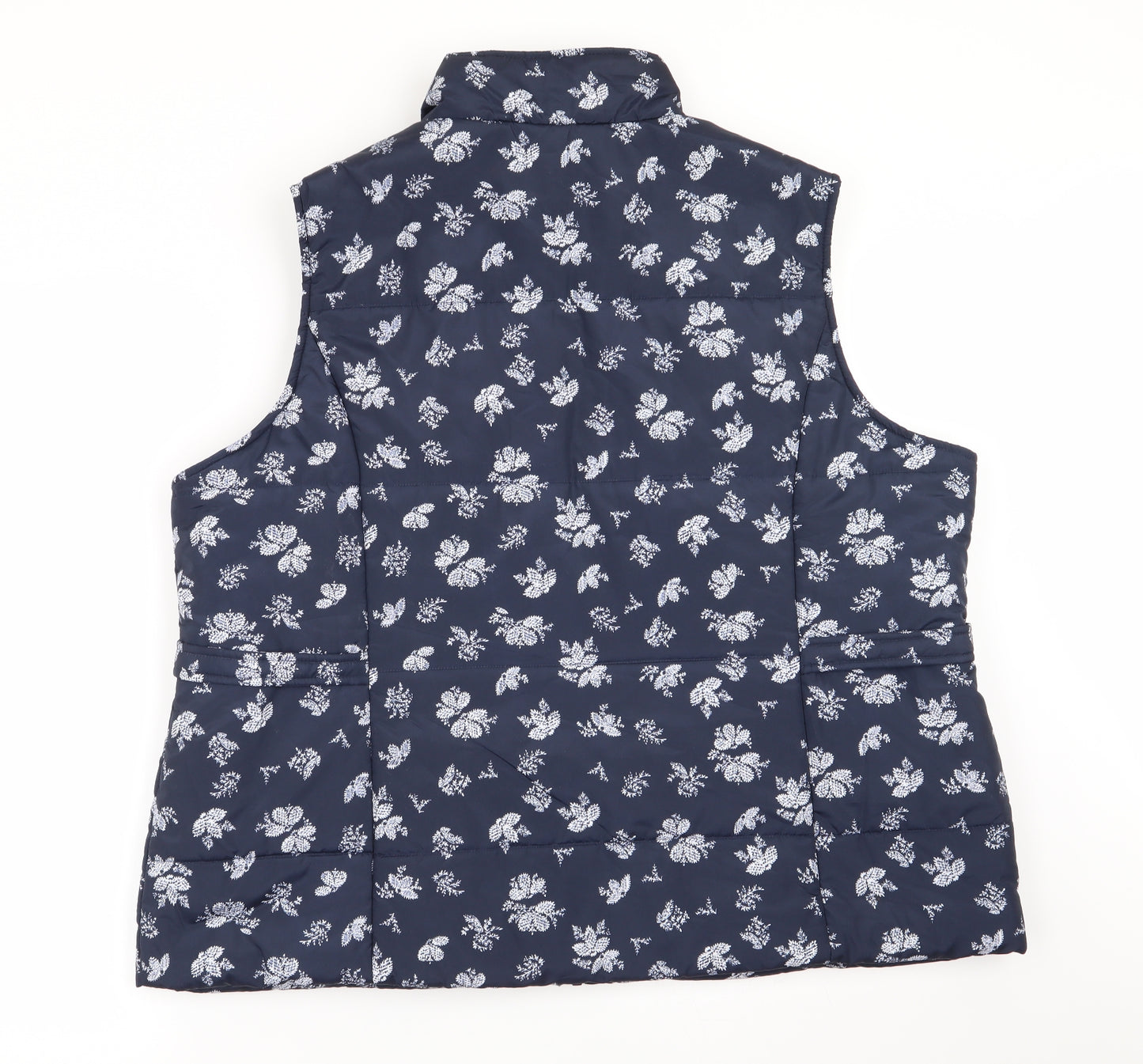 M&Co Womens Blue Floral  Gilet Coat Size 20